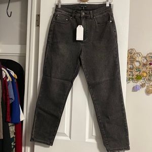 Universal Standard Joni High Rise Curve Slim Leg Jeans, 27 Inch, Soft Black